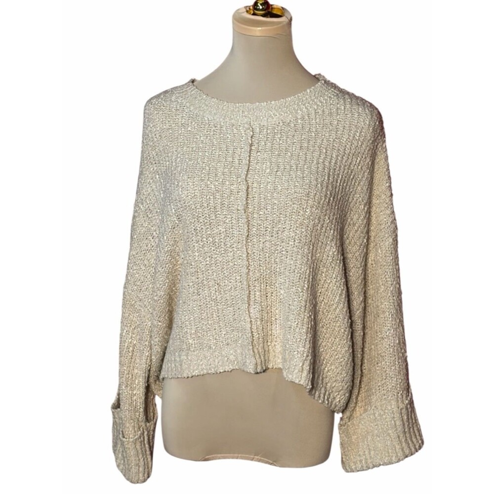 ILLA ILLA Cream Textured Knit Pullover Sweater Size Small